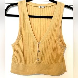 Free People Small Intimately Saturday Morning Ribbed Crop Top, Yellow